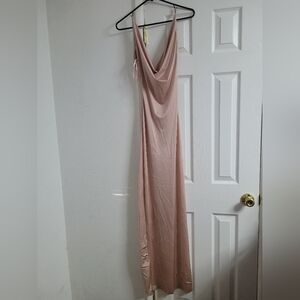 Angel biba pink cowl neck gown size 8